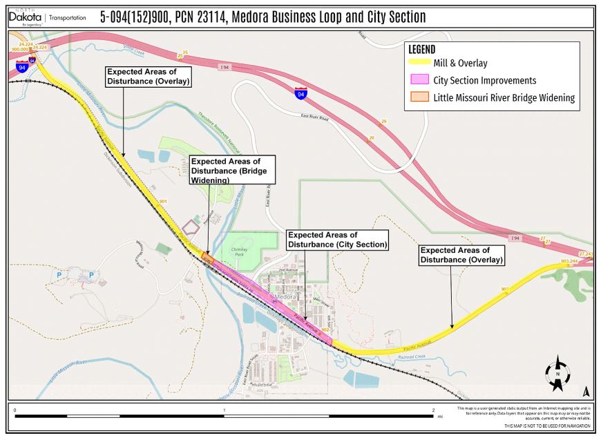 Medora Business Loop and City Section NDDOT